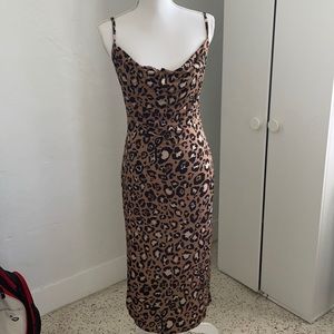 Leopard Cowl Neck Dress